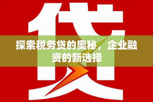 容县探索税务贷的奥秘，企业融资的新选择