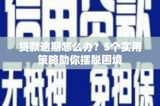 容县贷款逾期怎么办？5个实用策略助你摆脱困境