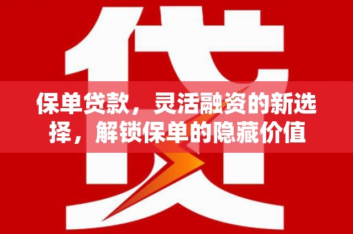 容县保单贷款，灵活融资的新选择，解锁保单的隐藏价值
