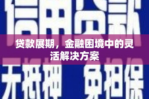 容县贷款展期，金融困境中的灵活解决方案