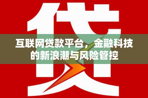 容县互联网贷款平台，金融科技的新浪潮与风险管控