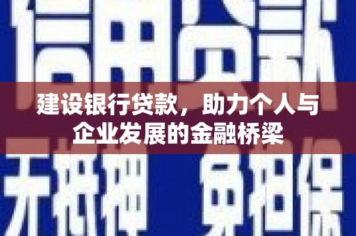 容县建设银行贷款，助力个人与企业发展的金融桥梁