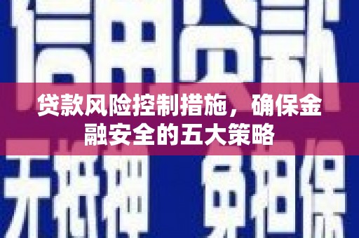 容县贷款风险控制措施，确保金融安全的五大策略