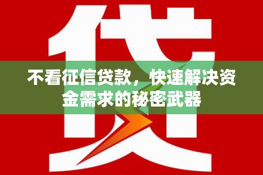 容县不看征信贷款，快速解决资金需求的秘密武器
