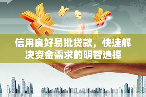 容县信用良好易批贷款，快速解决资金需求的明智选择