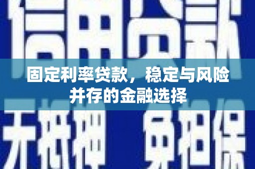 容县固定利率贷款，稳定与风险并存的金融选择