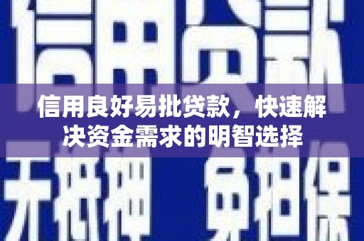 容县信用良好易批贷款，快速解决资金需求的明智选择