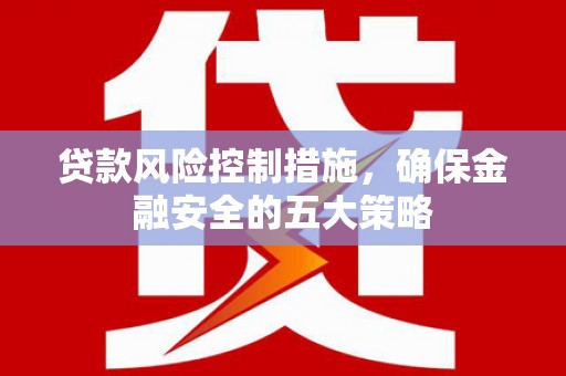 容县贷款风险控制措施，确保金融安全的五大策略