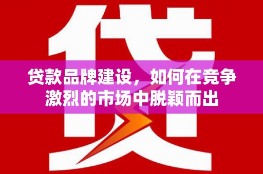 容县贷款品牌建设，如何在竞争激烈的市场中脱颖而出