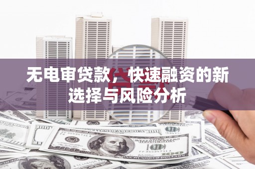 容县无电审贷款，快速融资的新选择与风险分析