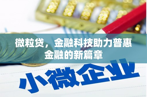 容县微粒贷，金融科技助力普惠金融的新篇章