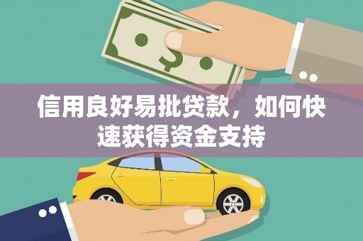 容县信用良好易批贷款，如何快速获得资金支持