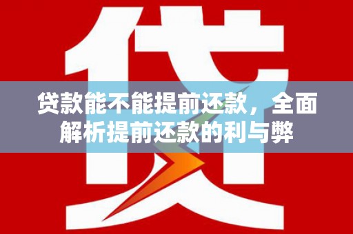 容县贷款能不能提前还款，全面解析提前还款的利与弊